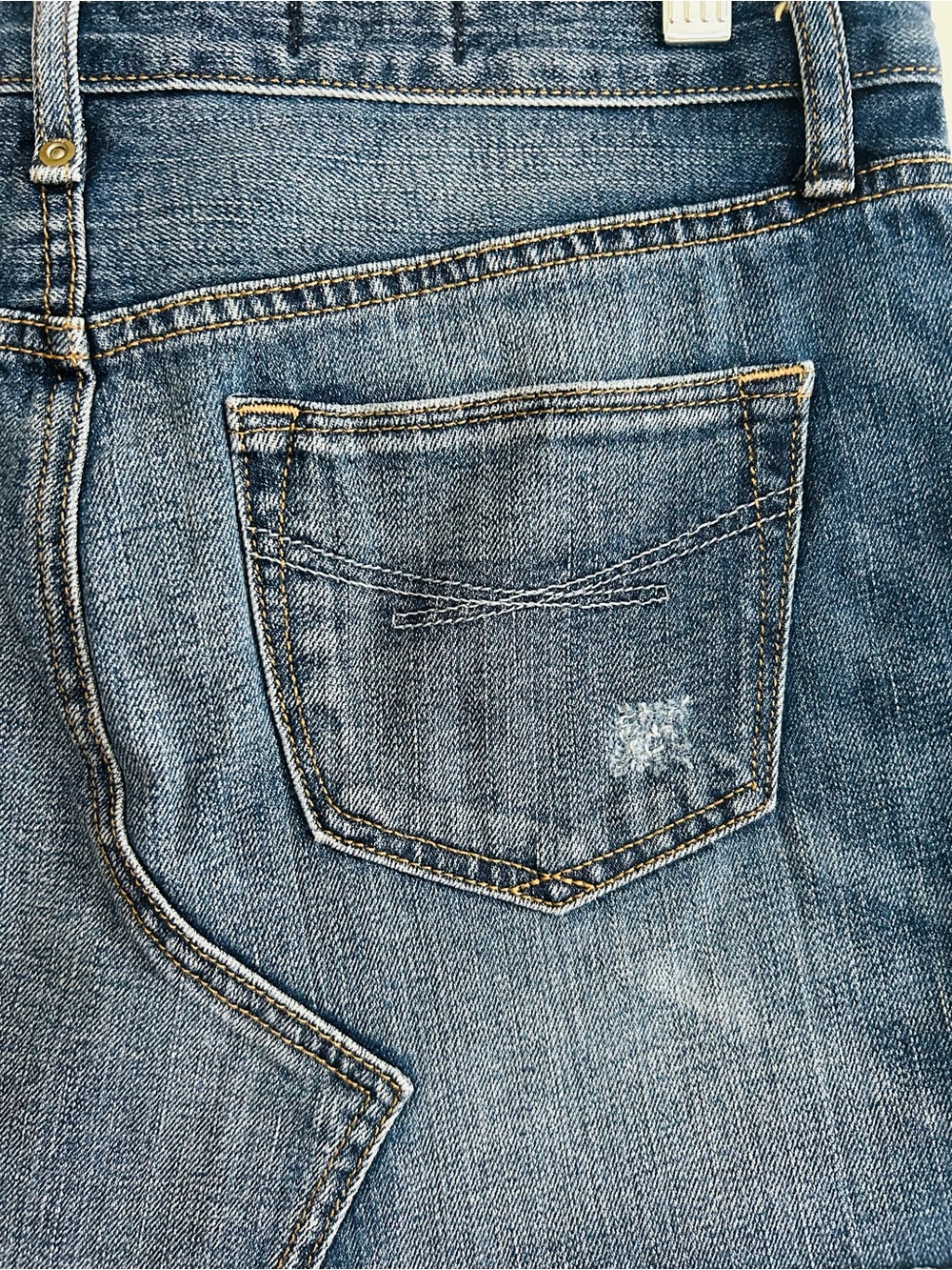 GAP Blue Distressed Denim Mini Skirt - Picture 5 of 7